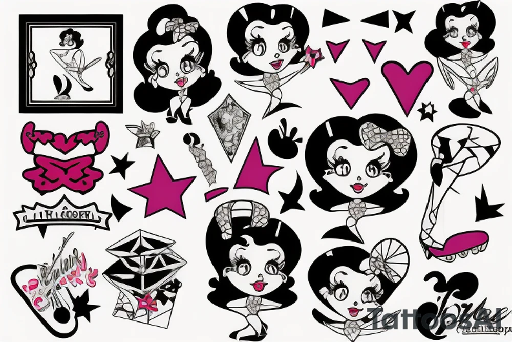 betty boop winking tattoo idea