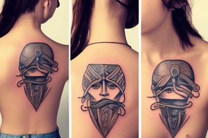 A tattoo for my right neck An Warrior woman wear a wide heavy necklace with a wide fat steel nose ring tattoo idea