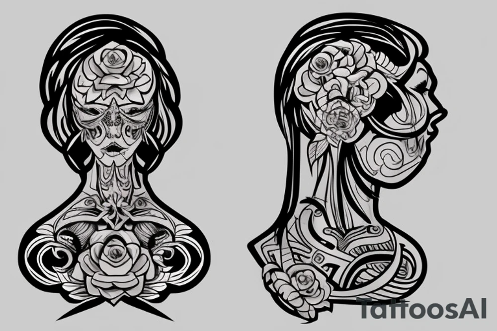 A tattoo for my right neck a woman wearing a huge collar tattoo idea
