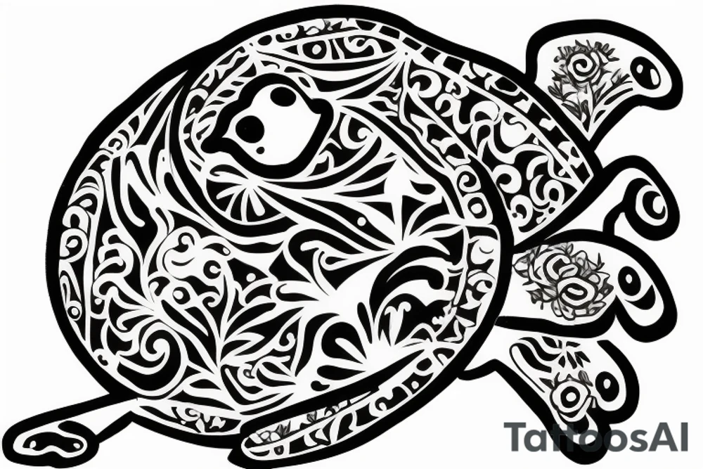 Puerto Rico frog with flowers and an old sun for the lower part of my back tattoo idea