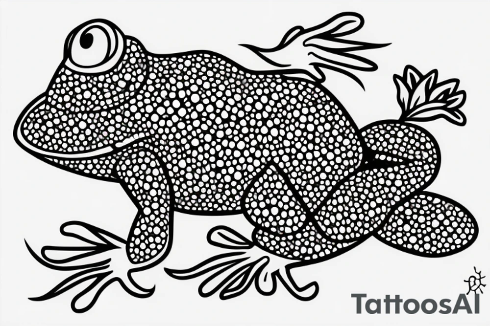 Puerto Rico frog with flowers and an old sun for the lower part of my back tattoo idea