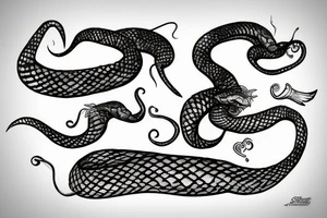mini  snake on a stiletto tattoo idea