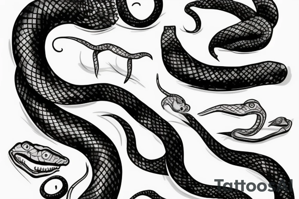 mini snake on a stiletto tattoo idea