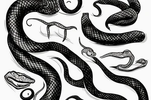 mini  snake on a stiletto tattoo idea