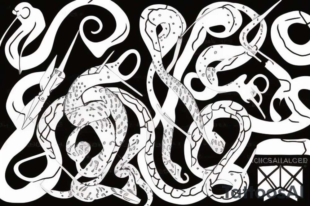 snake on a stiletto tattoo idea