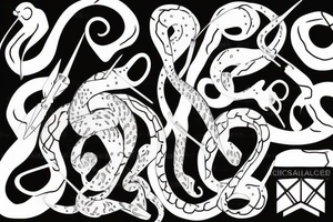 snake on a stiletto tattoo idea