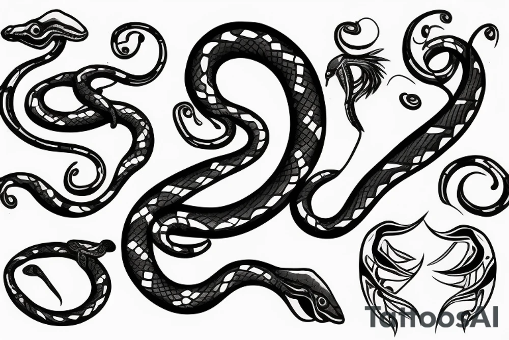 snake on a stiletto tattoo idea