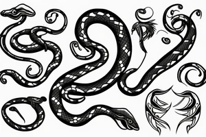 snake on a stiletto tattoo idea