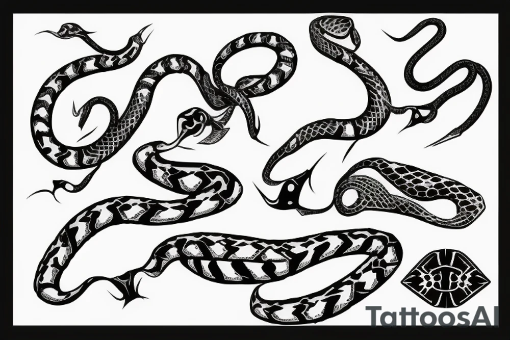 snake on a stiletto knife tattoo idea