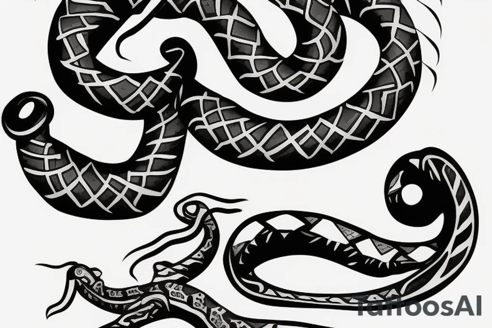 snake on a stiletto knife tattoo idea