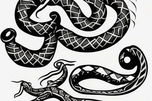 snake on a stiletto knife tattoo idea