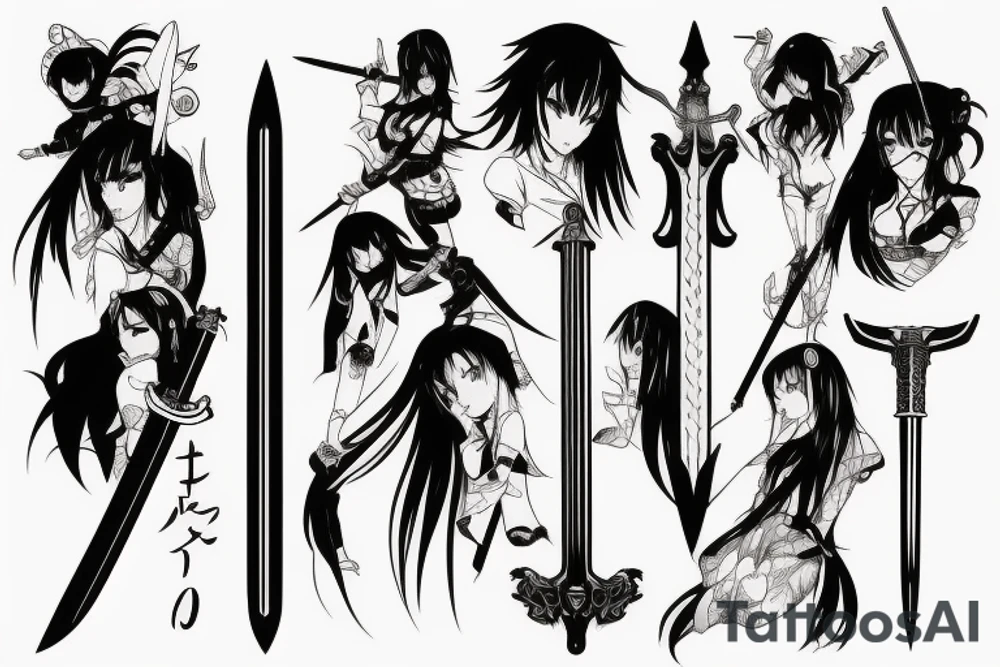 Anime sword tattoo idea