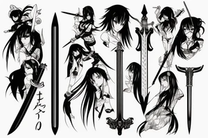 Anime sword tattoo idea