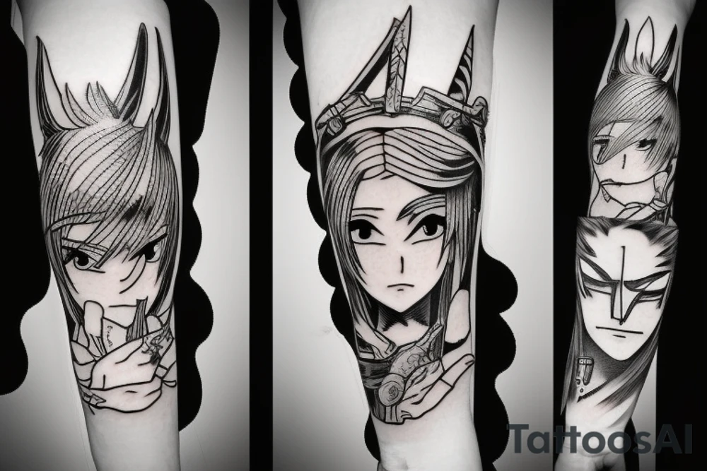 Anime sword forearm tattoo idea
