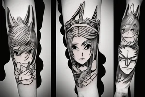Anime sword forearm tattoo idea