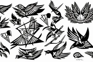 Flying cardinal tattoo idea