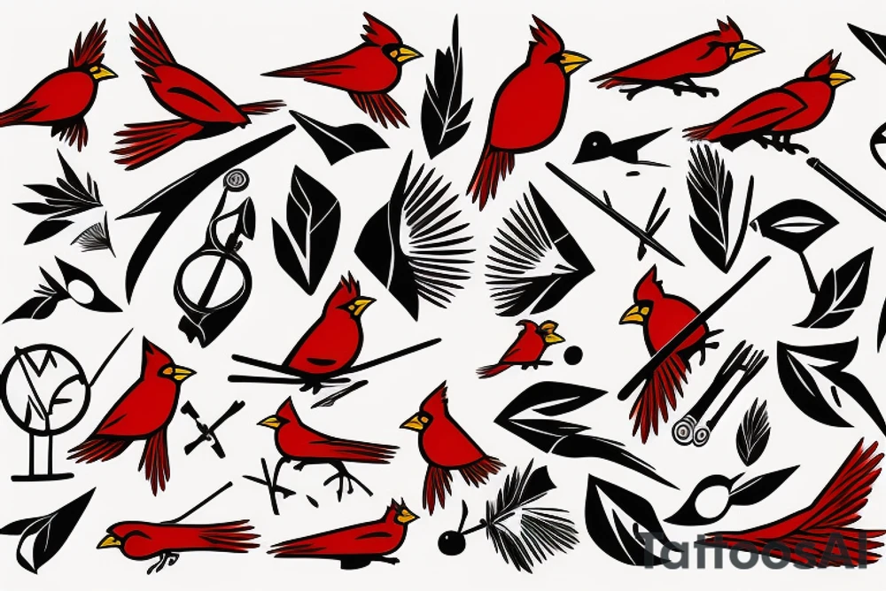 Flying cardinal tattoo idea