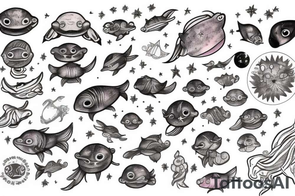Cosmic cuddlefish tattoo idea
