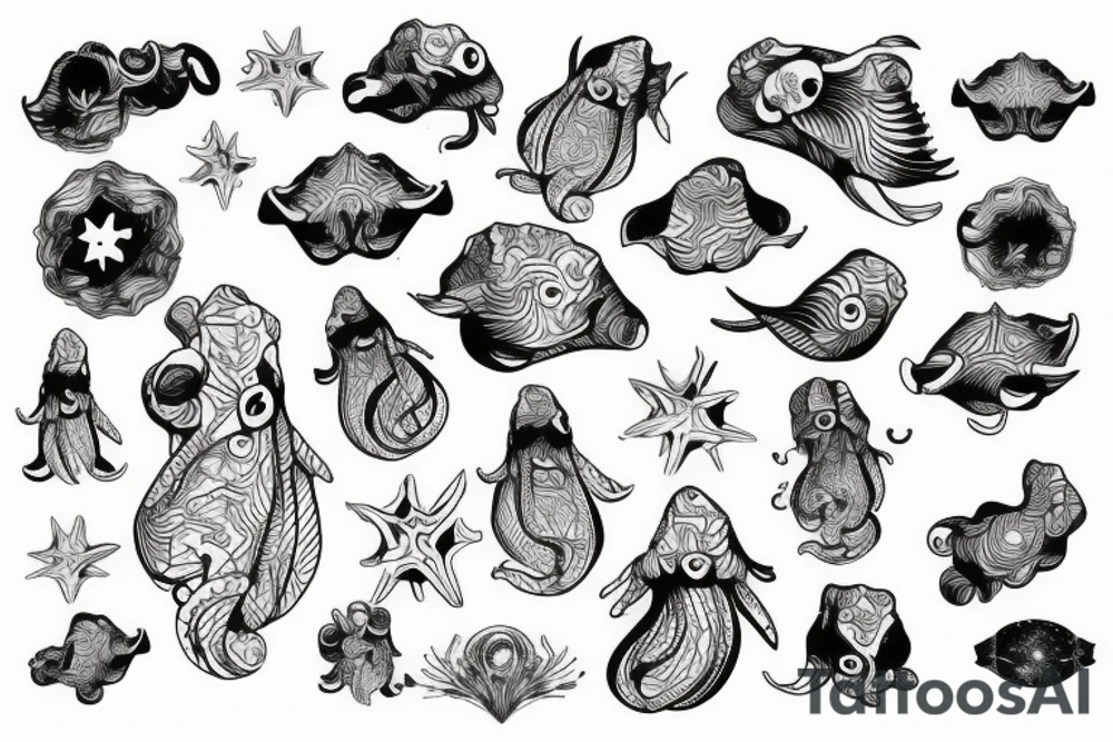 Cosmic cuttlefish tattoo idea