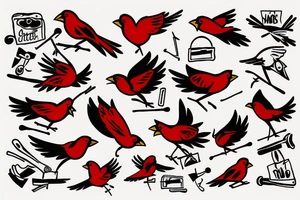 Flying cardinal tattoo idea