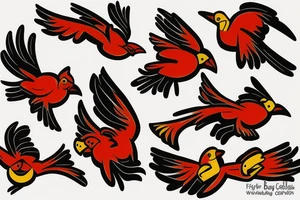 Flying cardinal tattoo idea