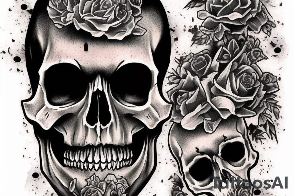 Black Death skull king tattoo idea