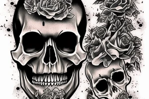 Black Death skull king tattoo idea