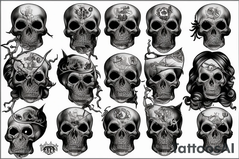 Black Death skull royal German tattoo idea