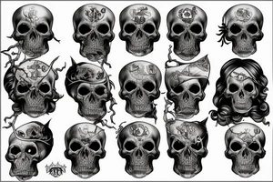 Black Death skull royal German tattoo idea