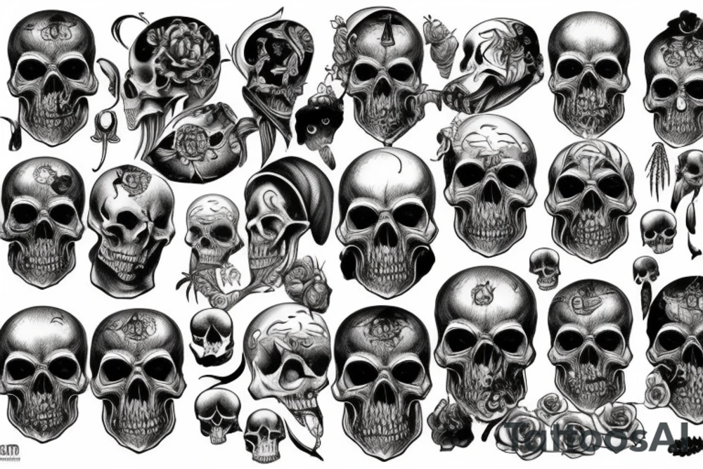 Black Death skull royal German tattoo idea