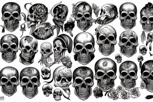 Black Death skull royal German tattoo idea