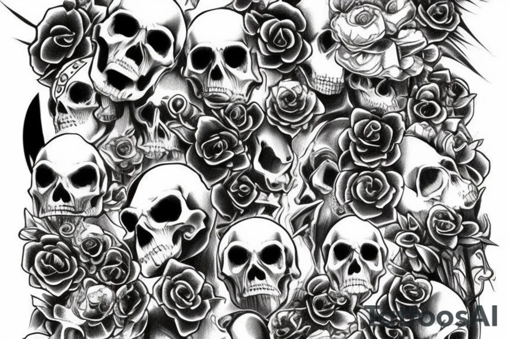 Black Death skull royal tattoo idea
