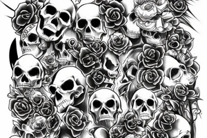 Black Death skull royal tattoo idea