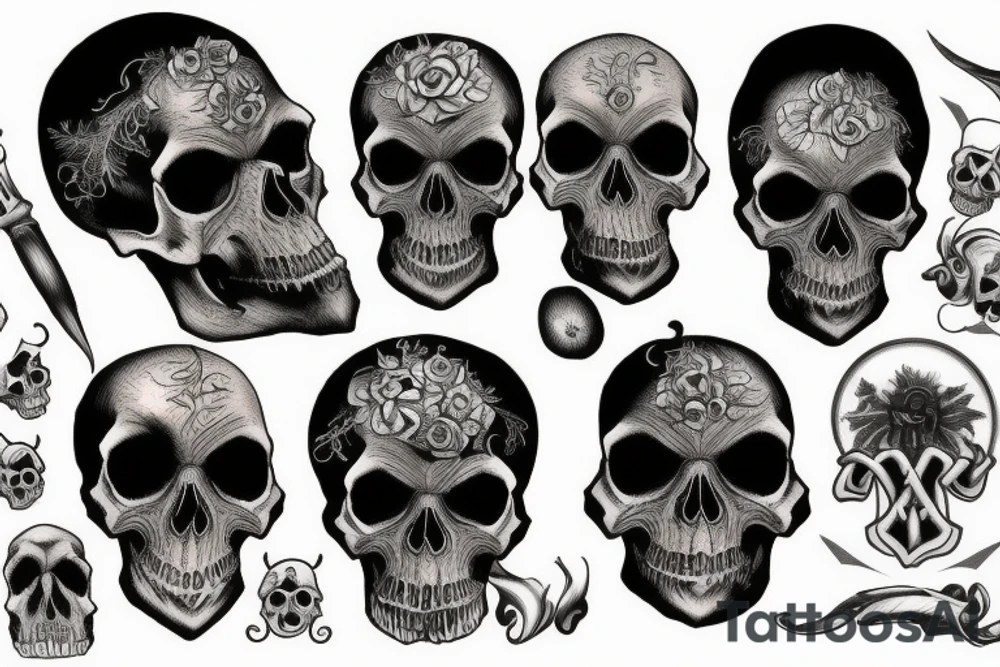 Black Death skull royal tattoo idea