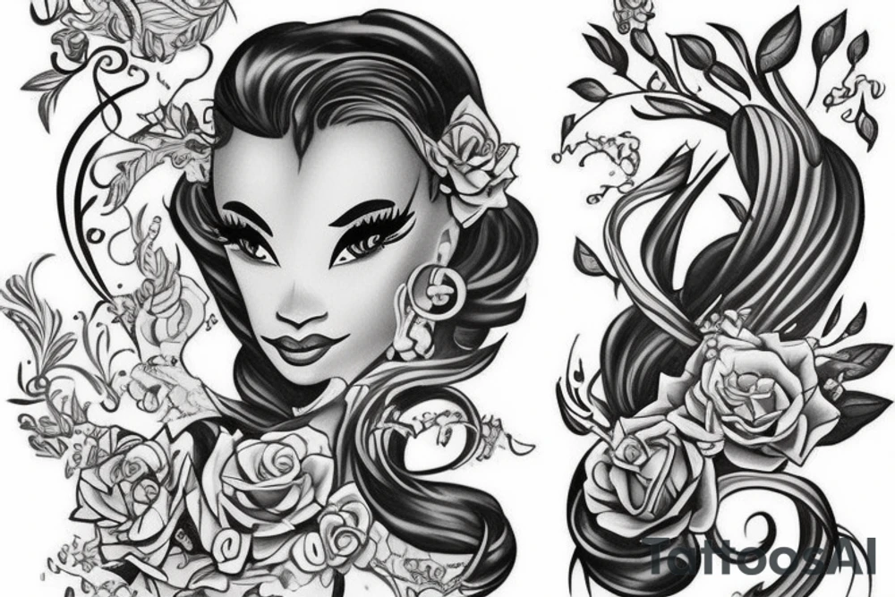 I want the name Tiana tattooed.  The ian in Tiana should represent male and the T and A at the end should represent female tattoo idea
