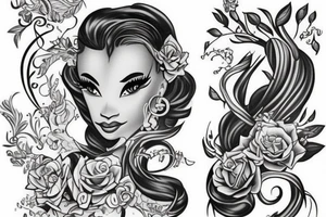 I want the name Tiana tattooed.  The ian in Tiana should represent male and the T and A at the end should represent female tattoo idea