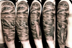 Noah’s Ark on a stormy sea tattoo idea
