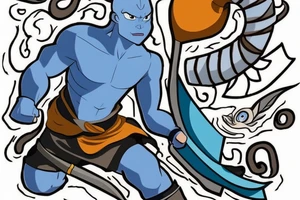 There is a cartoon called Avatar the last airbender, there is a Blue boomerang in that cartoon, make me a tattoo of that boomerang tattoo idea