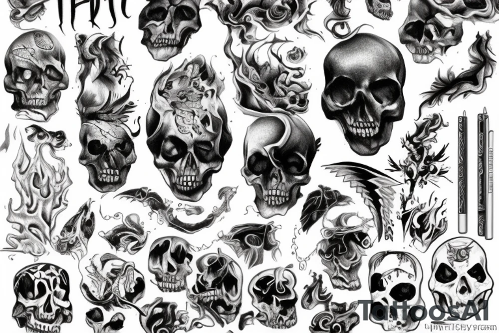 fire with death tattoo idea