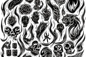 fire with death tattoo idea