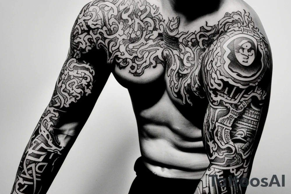 Mixed martial arts and wealth tattoo sleeve tattoo idea