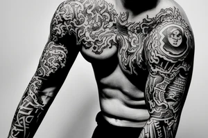 Mixed martial arts and wealth tattoo sleeve tattoo idea