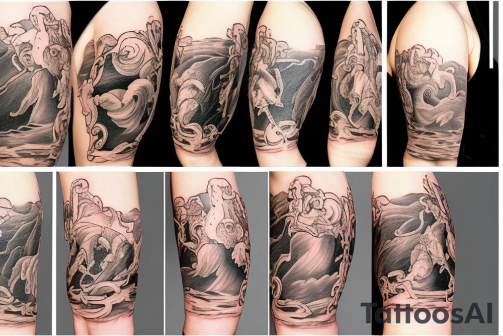 Noah’s Ark on a stormy sea tattoo idea