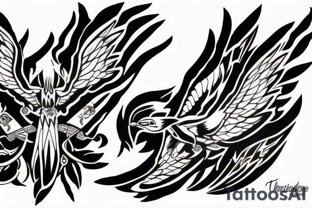thunderbird with the four elements tattoo idea