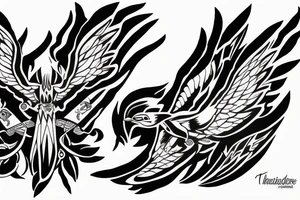 thunderbird with the four elements tattoo idea