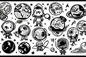 small guy sitting on the planet with his best friend tattoo idea