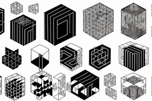 Simple, Architecture, Minimalistic, Cube tattoo idea