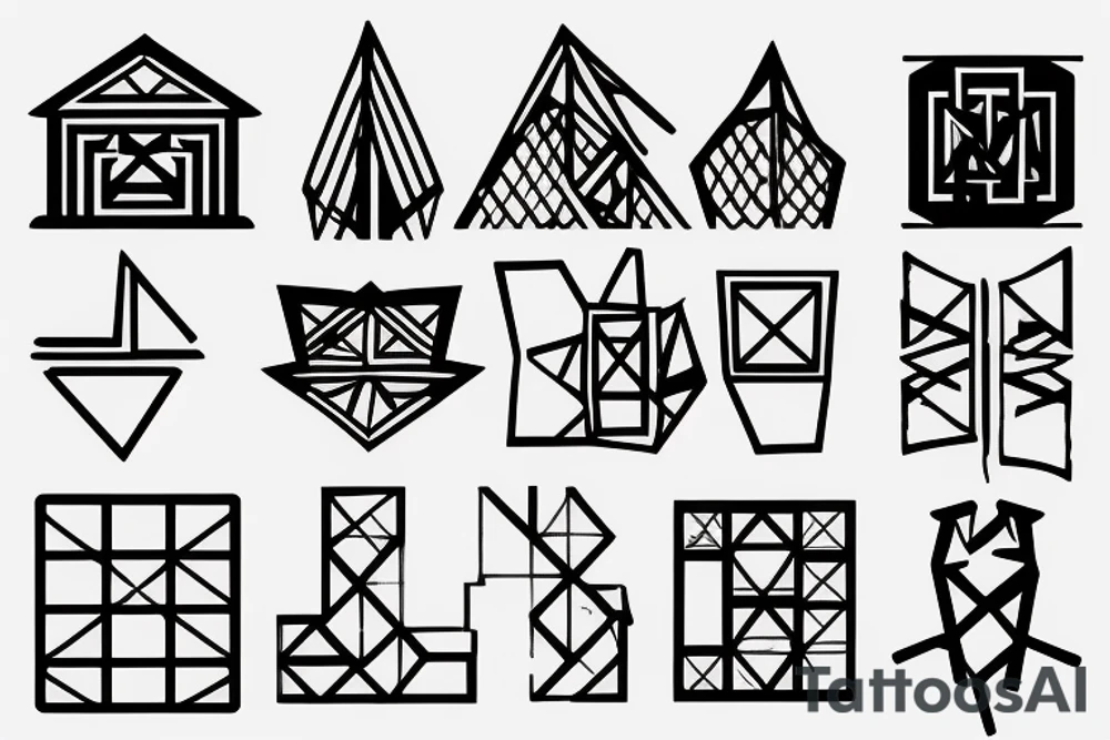 Simple, Architecture, Minimalistic, Square tattoo idea