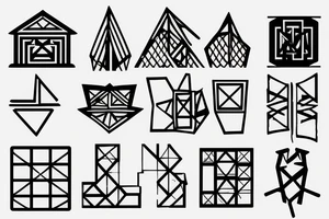 Simple, Architecture, Minimalistic, Square tattoo idea