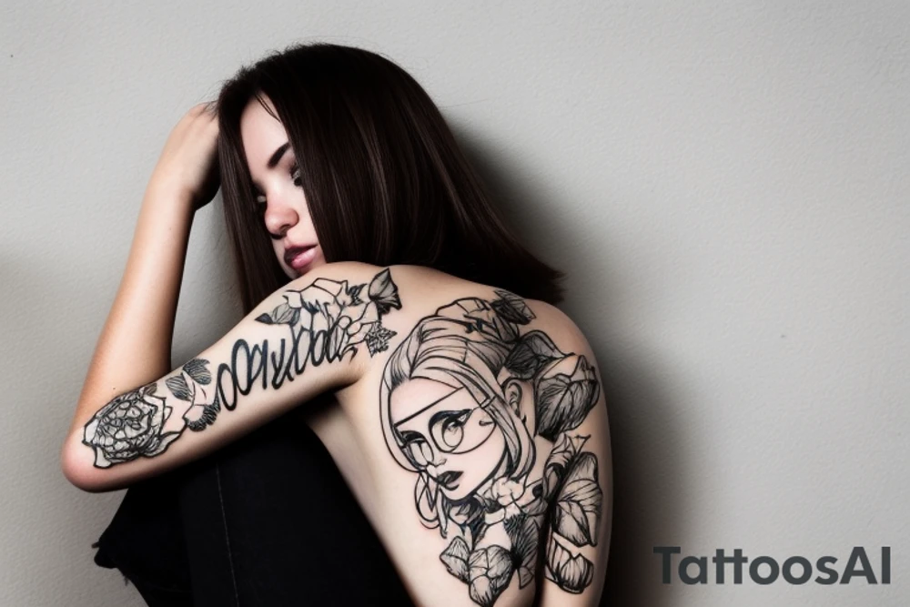 external view at a blonde boy sitting on air mattress with a brunette short hair very looking girl tattoo idea